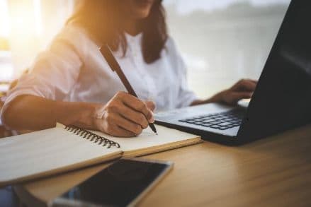 A lady researching about medical tourism